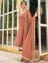 Rust Rayon Foil Printed Straight Kurta Set